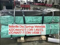 مواد بیلیویل دیسک اسپرینگ X22CrMoV12-1 (DIN 1.4923 ) ، x7CrNiAl17-7 (DIN 1.4568)